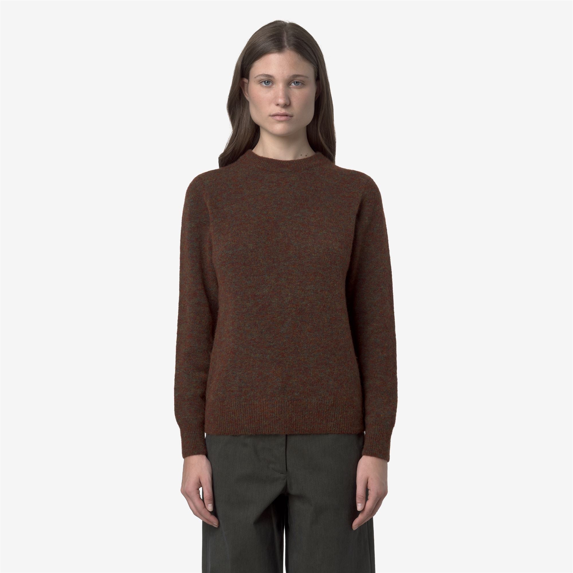 CLARISSE WOOL STRETCH - KNITWEAR - Pull Over - Woman - BROWN COFFEE MIX