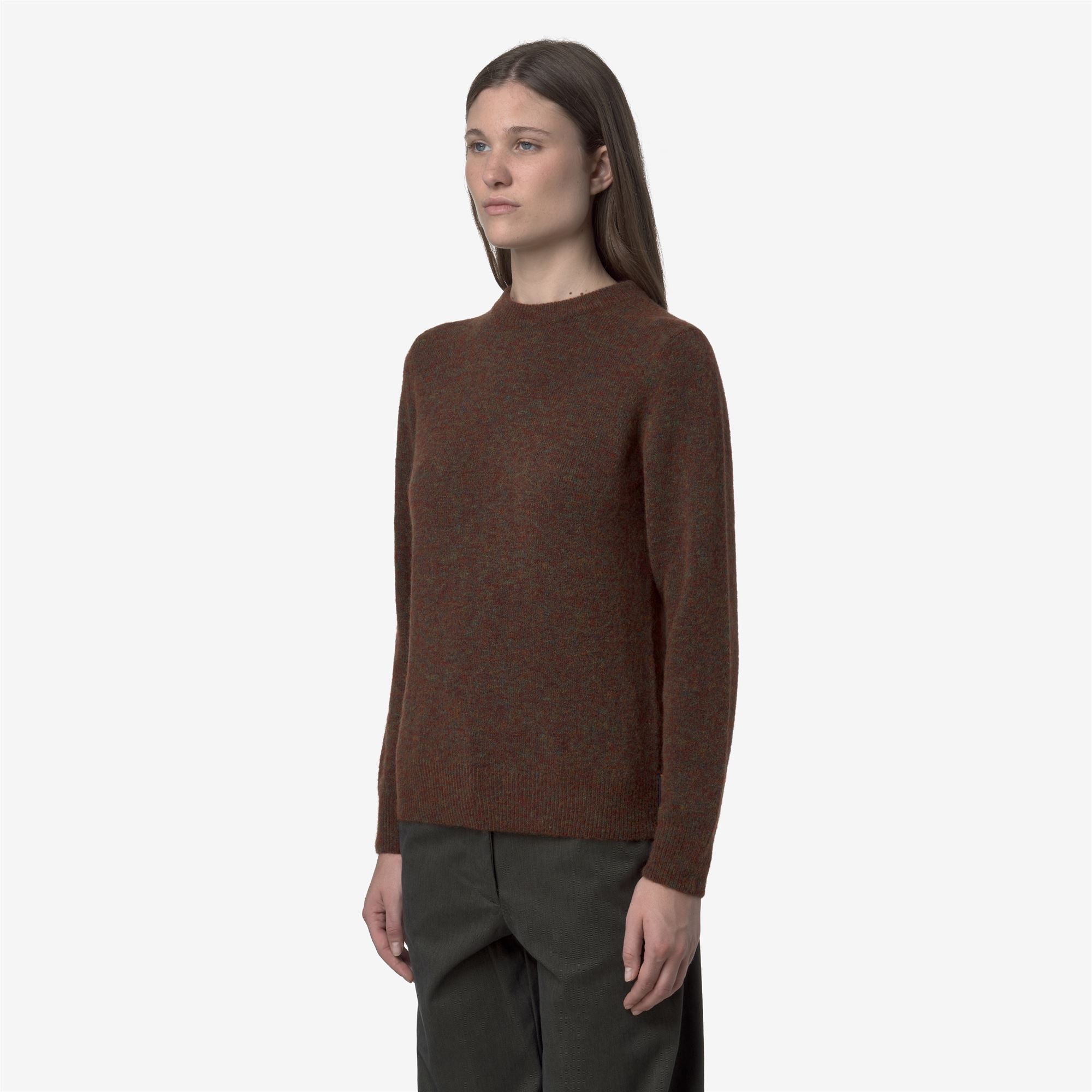 CLARISSE WOOL STRETCH - KNITWEAR - Pull Over - Woman - BROWN COFFEE MIX