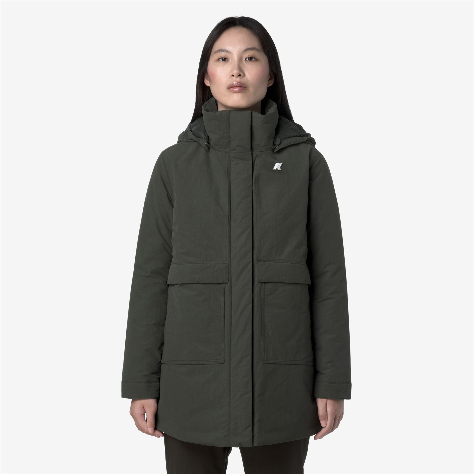 KALIMA WARM COTTON NYLON - Jackets - 3/4 LENGTH - Woman - GREEN BLACKISH