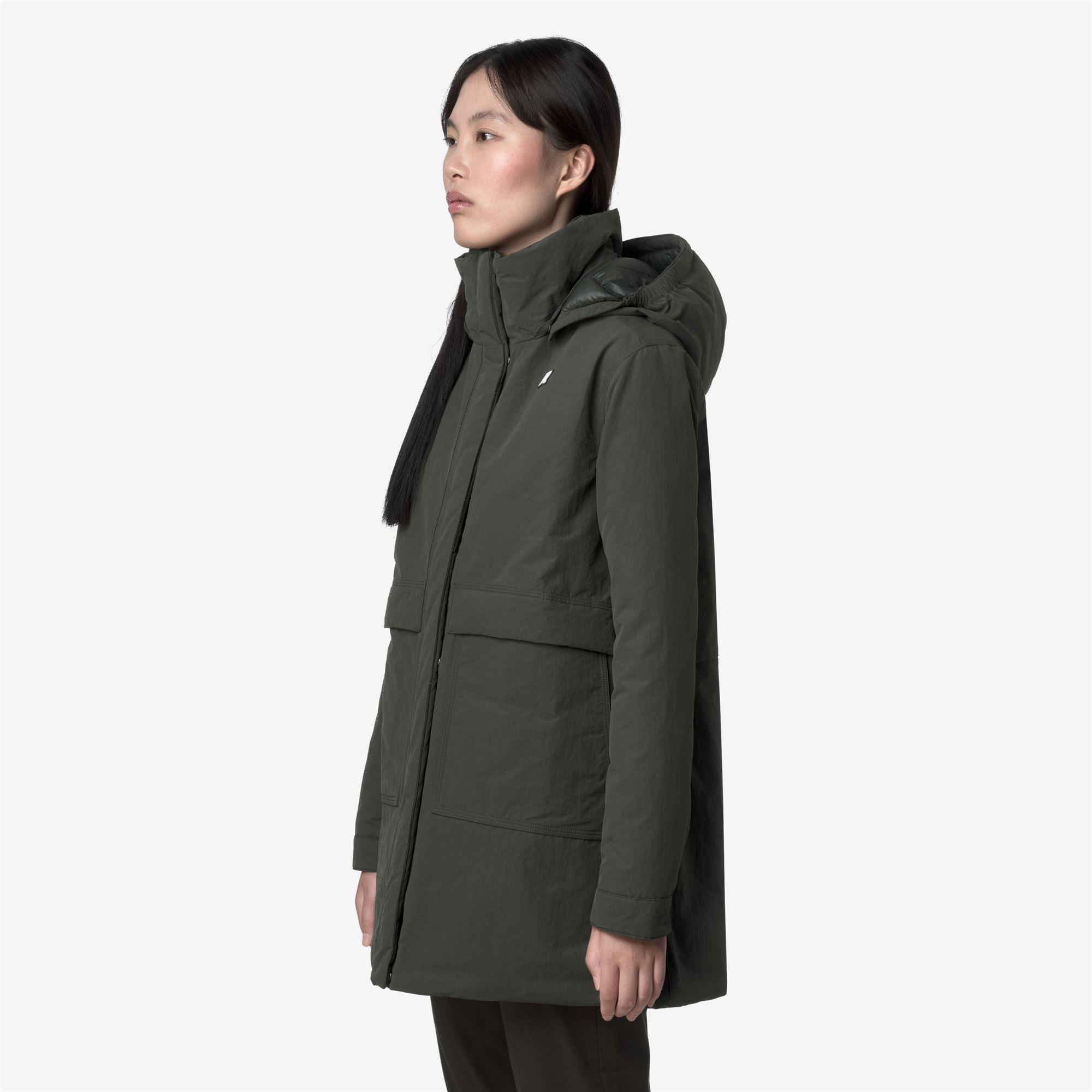 KALIMA WARM COTTON NYLON - Jackets - 3/4 LENGTH - Woman - GREEN BLACKISH