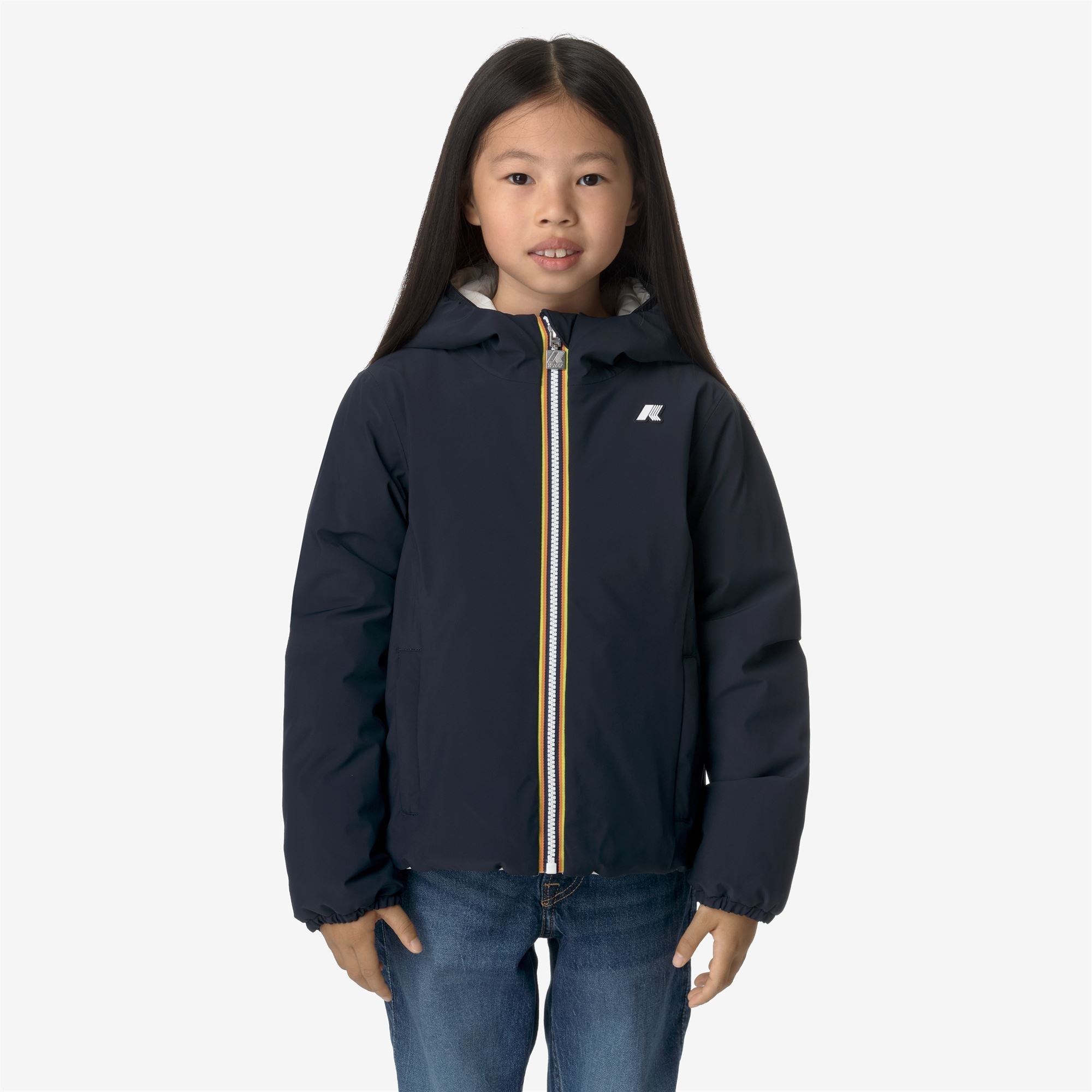 P. LILY ST WARM REVERSIBLE - Jackets - Short - Girl - BLUE DEPTH-WHITE GARDENIA