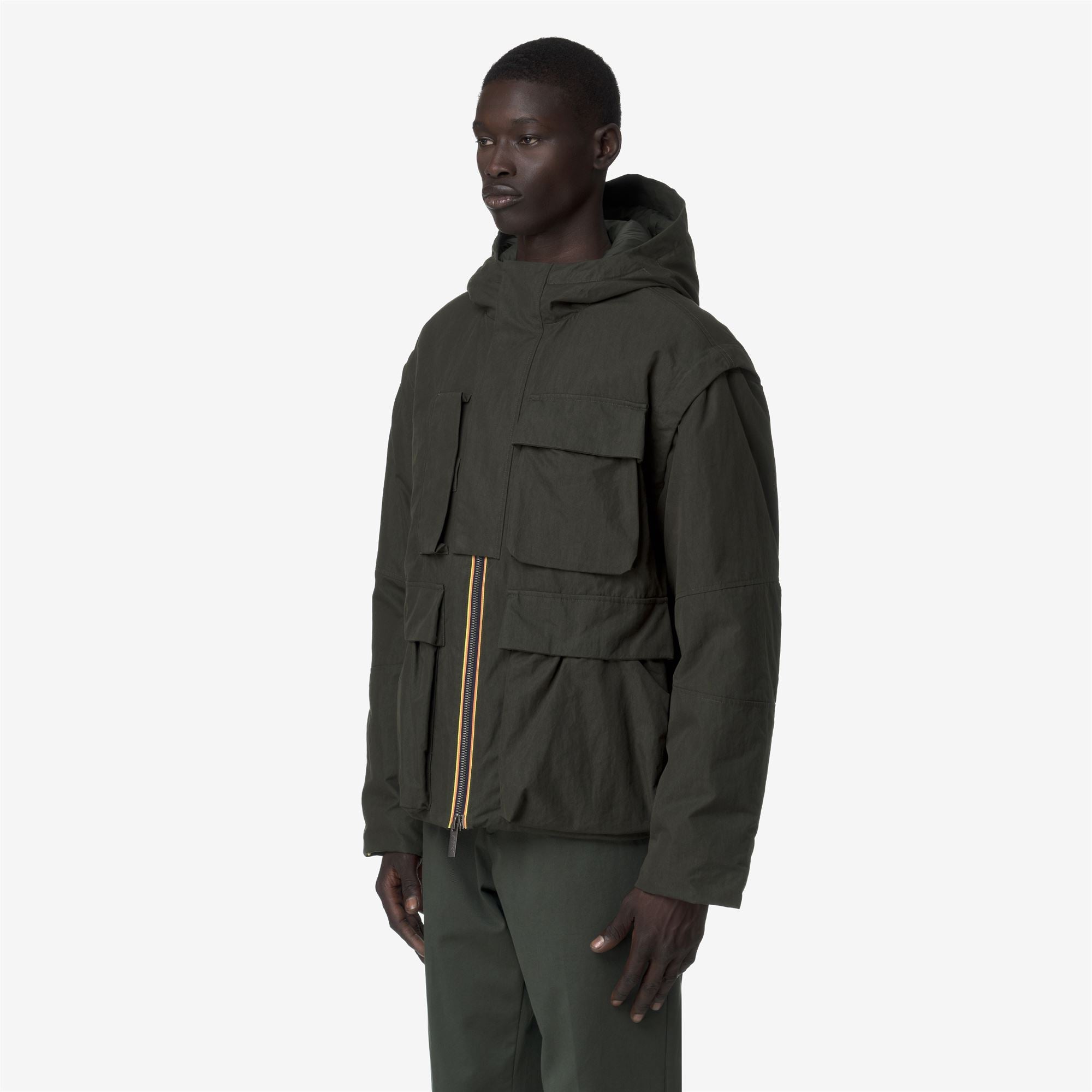 GUILLERMO COTTON FEEL - Jackets - Short - Man - GREEN BLACKISH COMBO
