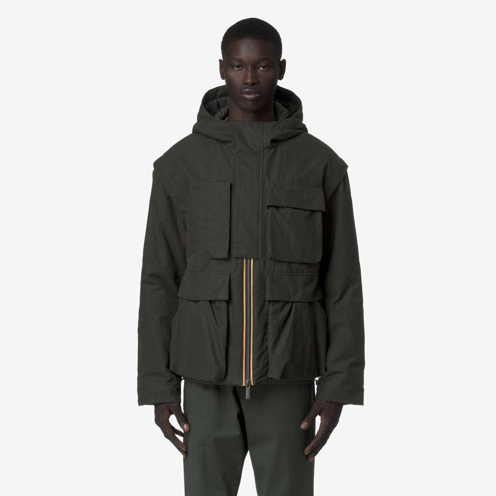 GUILLERMO COTTON FEEL - Jackets - Short - Man - GREEN BLACKISH COMBO