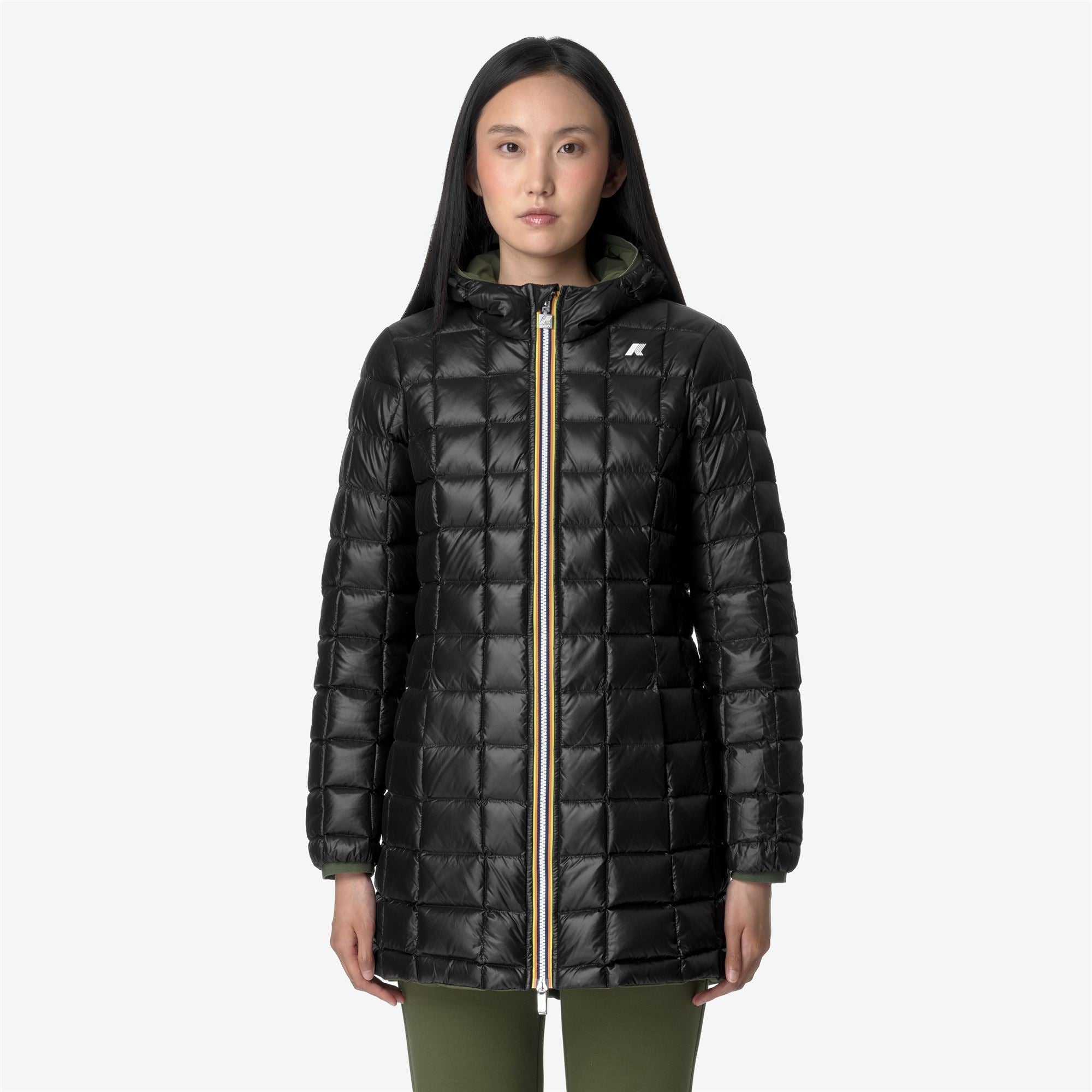 DENISE ST THERMO REVERSIBLE - Jackets - 3/4 LENGTH - Woman - GREEN C-BLACK P