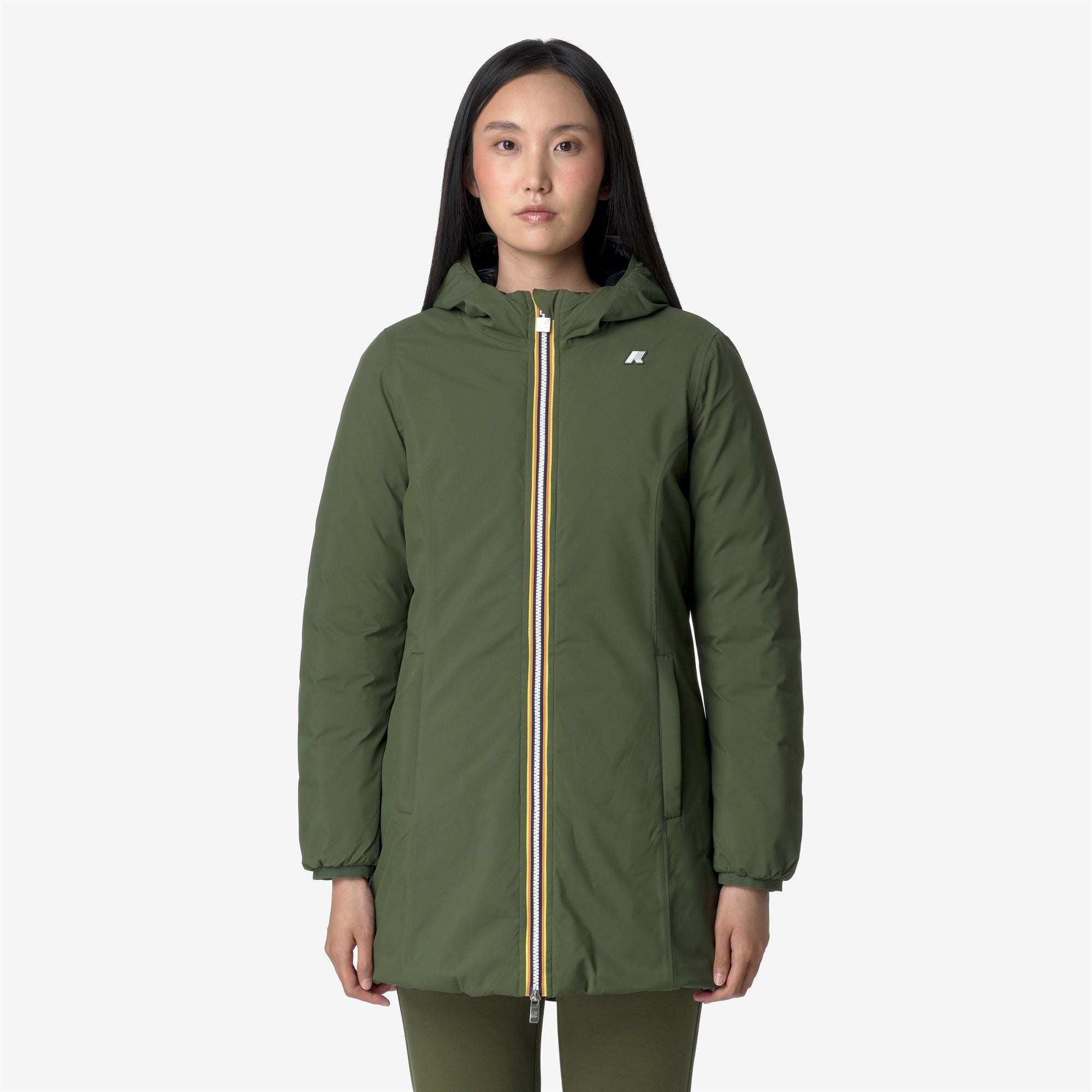 DENISE ST THERMO REVERSIBLE - Jackets - 3/4 LENGTH - Woman - GREEN C-BLACK P