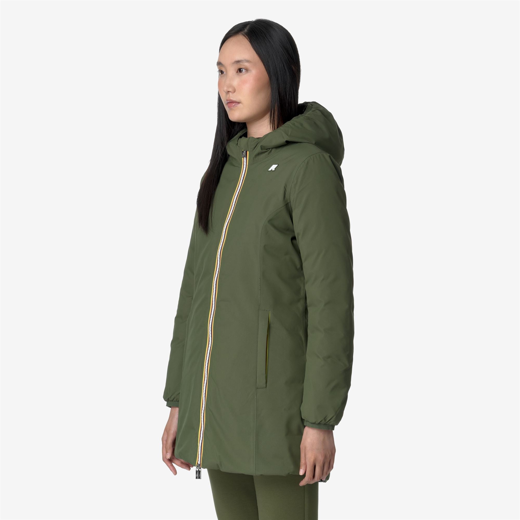 DENISE ST THERMO REVERSIBLE - Jackets - 3/4 LENGTH - Woman - GREEN C-BLACK P
