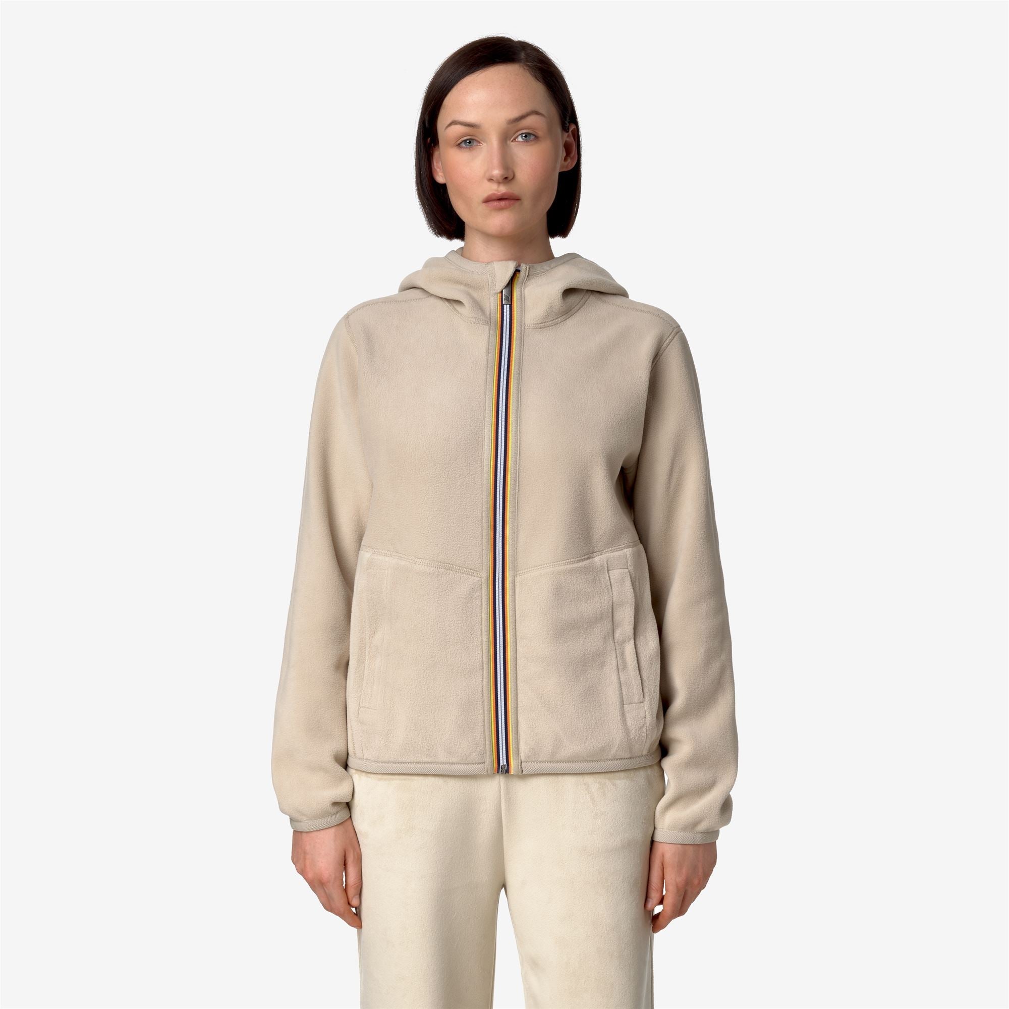 LILY VELOUR POLAR REVERSIBLE - Fleece - Jacket - Woman - BEIGE GREY-BEIGE GREY