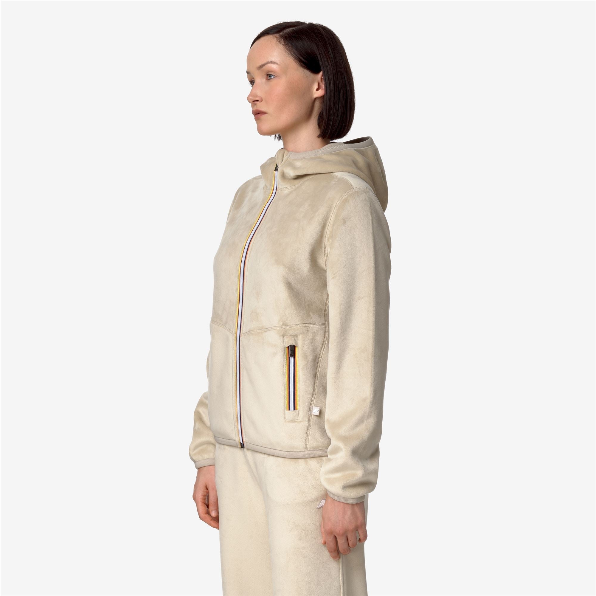 LILY VELOUR POLAR REVERSIBLE - Fleece - Jacket - Woman - BEIGE GREY-BEIGE GREY