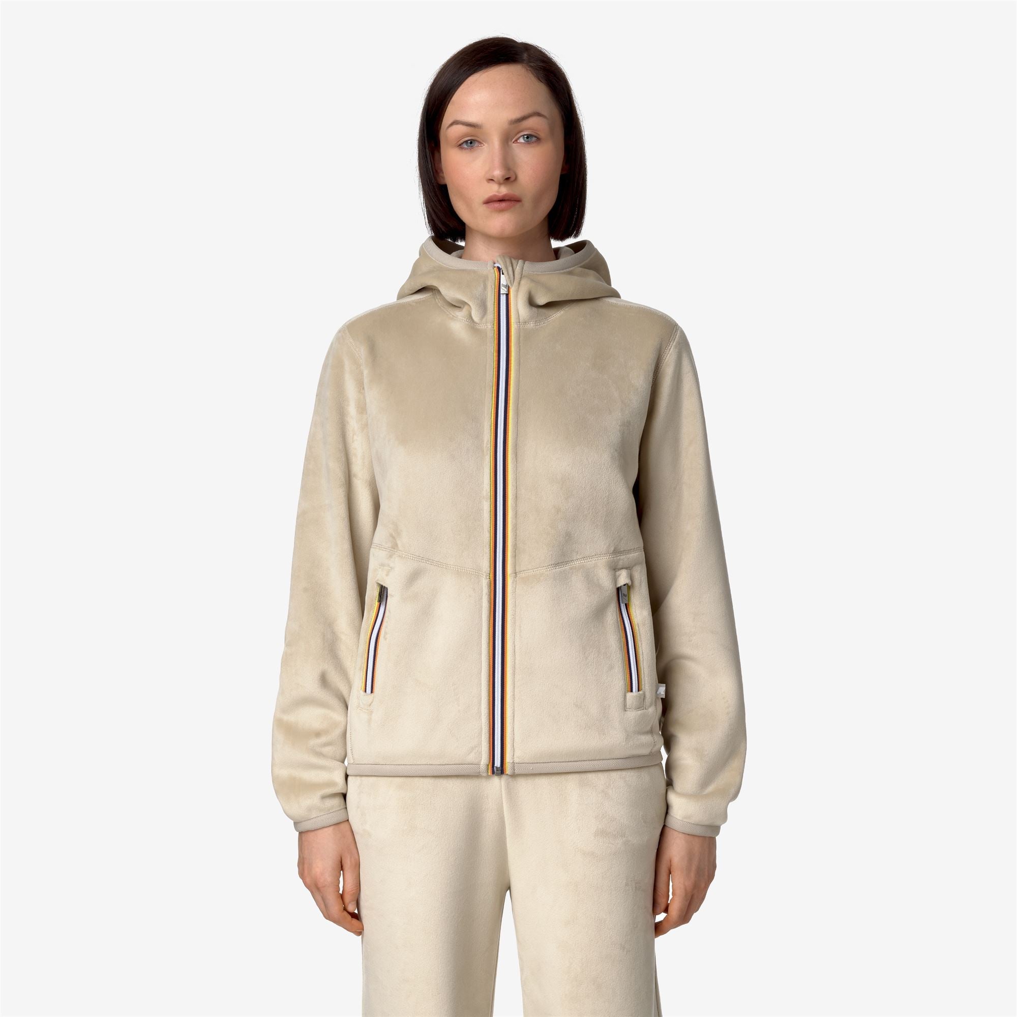LILY VELOUR POLAR REVERSIBLE - Fleece - Jacket - Woman - BEIGE GREY-BEIGE GREY
