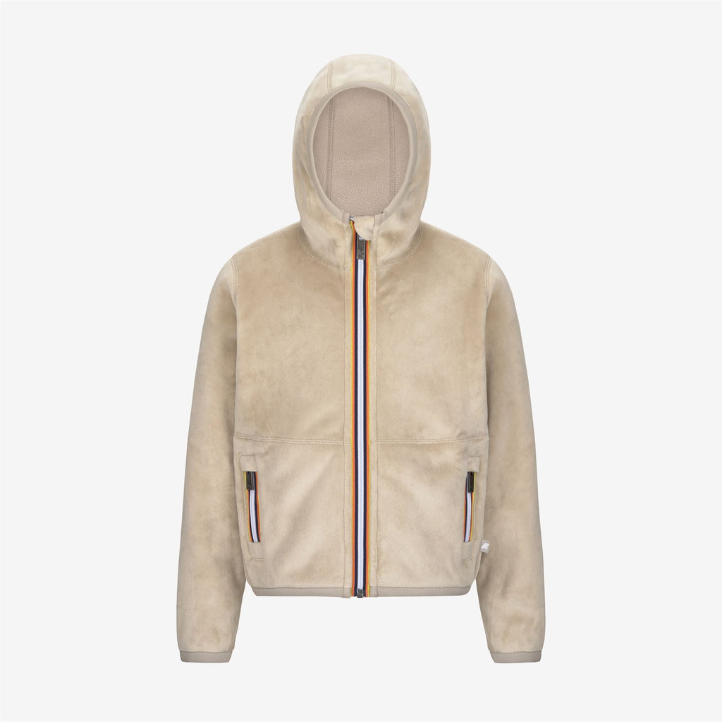 P. LILY VELOUR POLAR REVERSIBLE - Fleece - Jacket - Girl - BEIGE GREY-BEIGE GREY