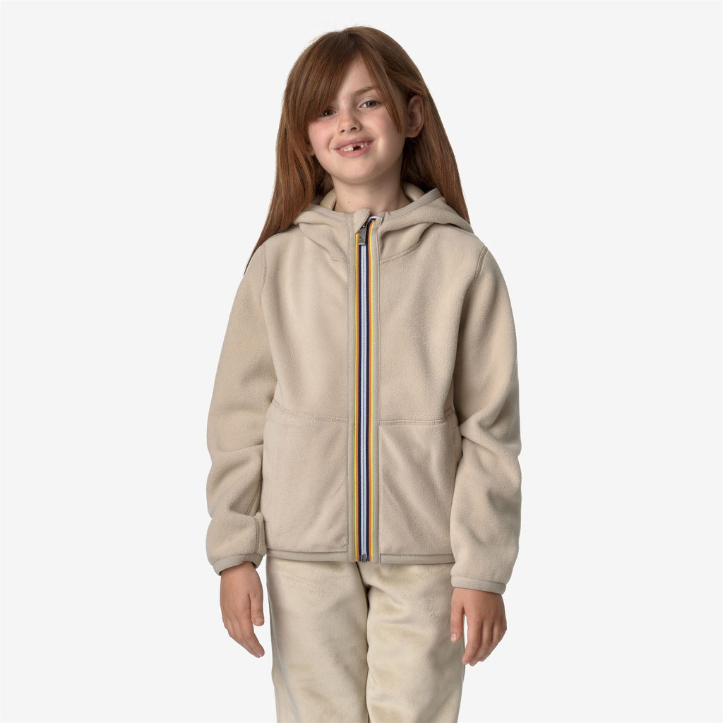 P. LILY VELOUR POLAR REVERSIBLE - Fleece - Jacket - Girl - BEIGE GREY-BEIGE GREY