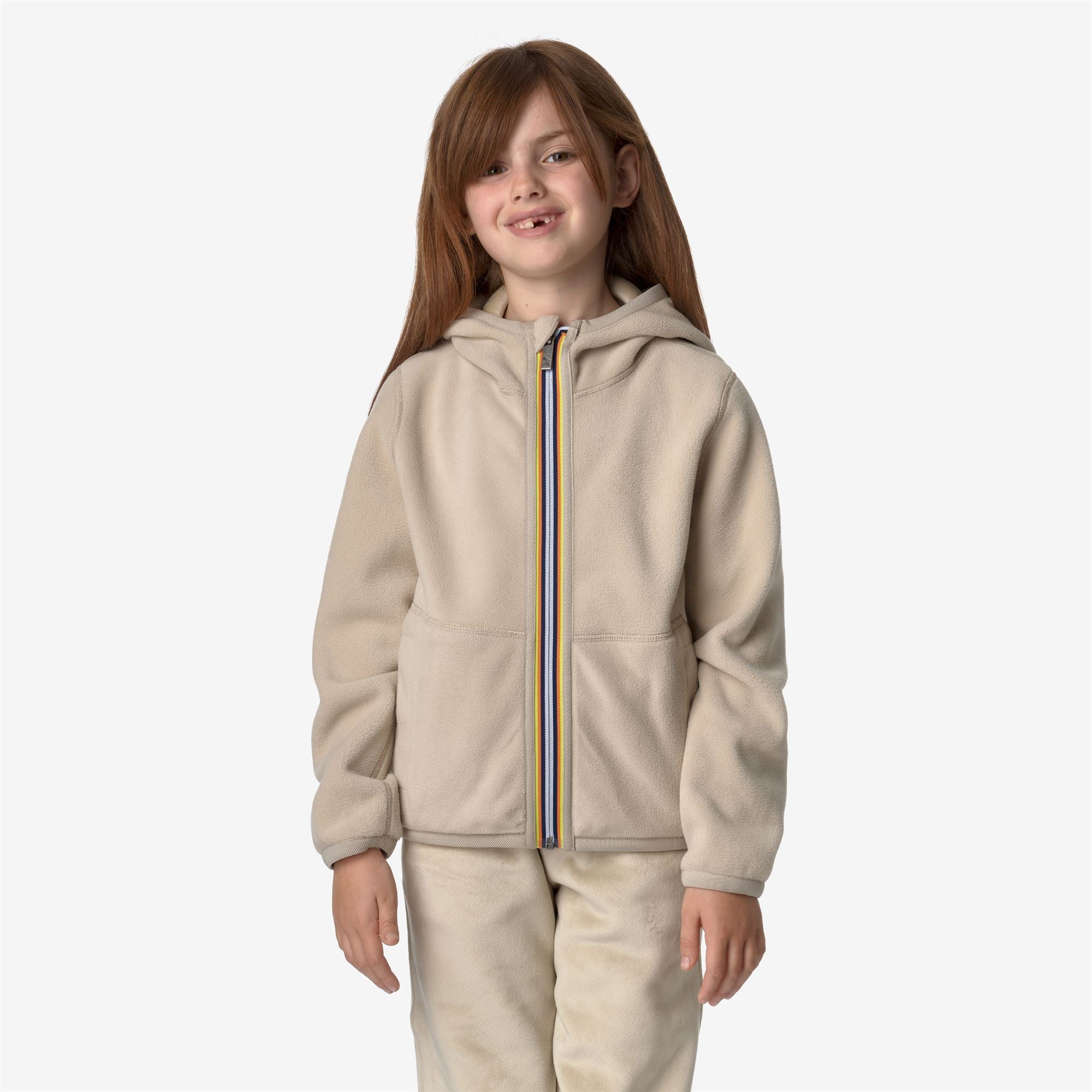P. LILY VELOUR POLAR REVERSIBLE - Fleece - Jacket - Girl - BEIGE GREY-BEIGE GREY