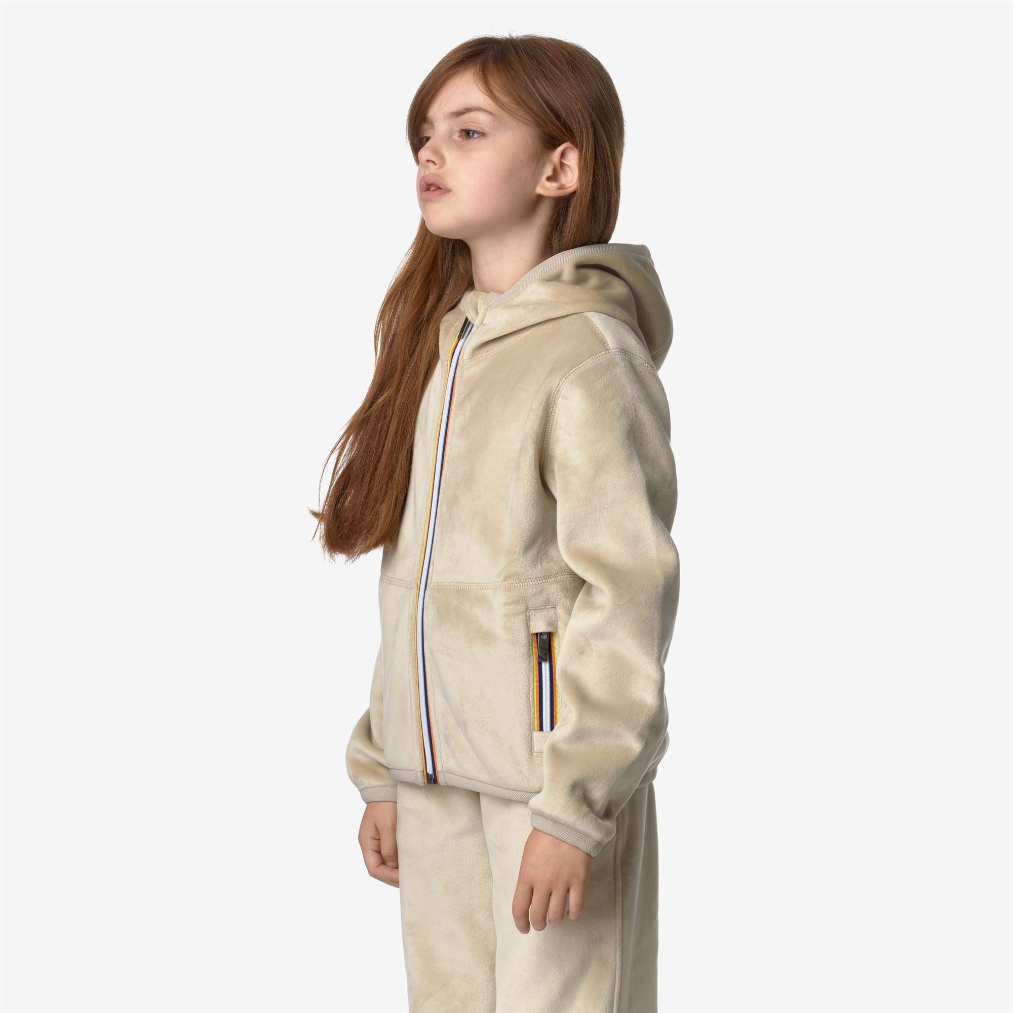 P. LILY VELOUR POLAR REVERSIBLE - Fleece - Jacket - Girl - BEIGE GREY-BEIGE GREY