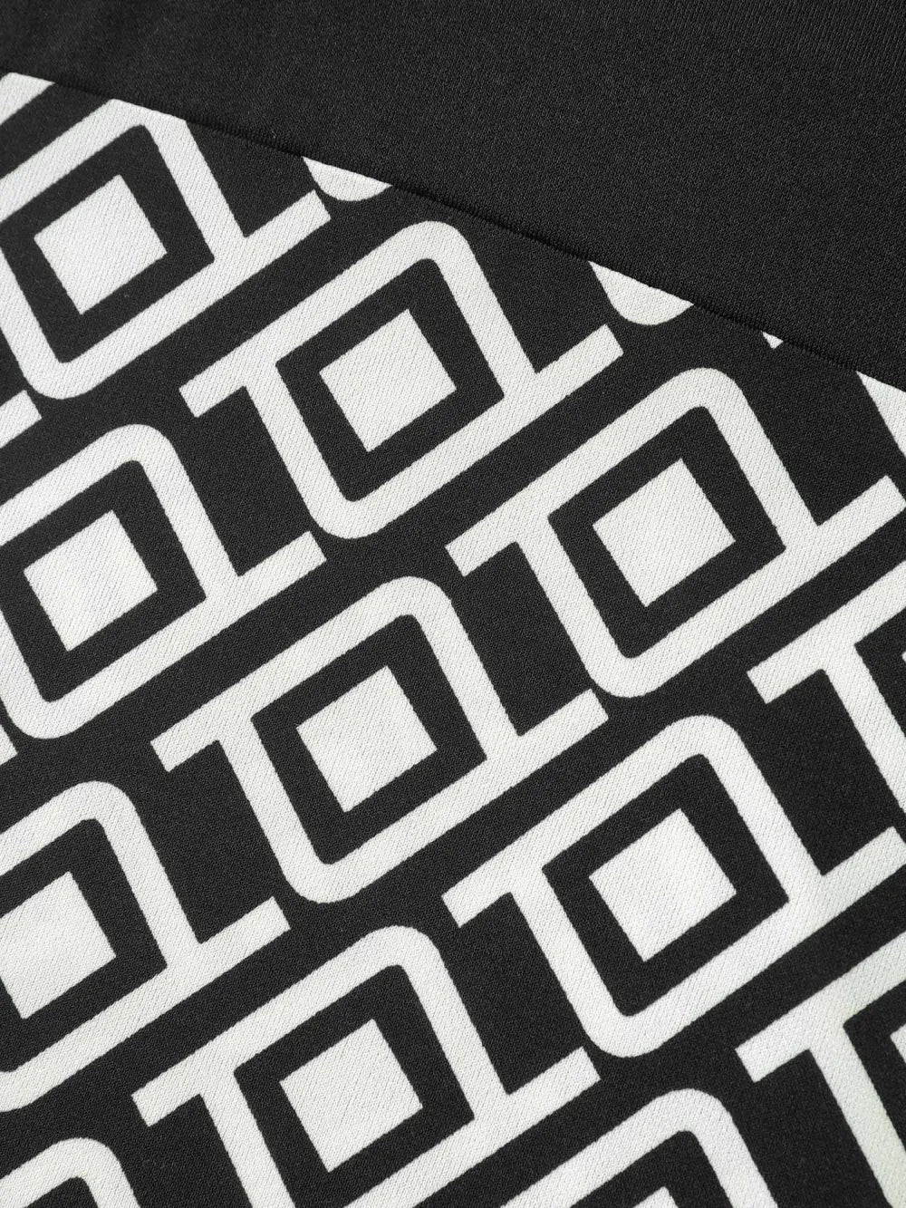 Geometric Print Spliced Crew Neck T-Shirt