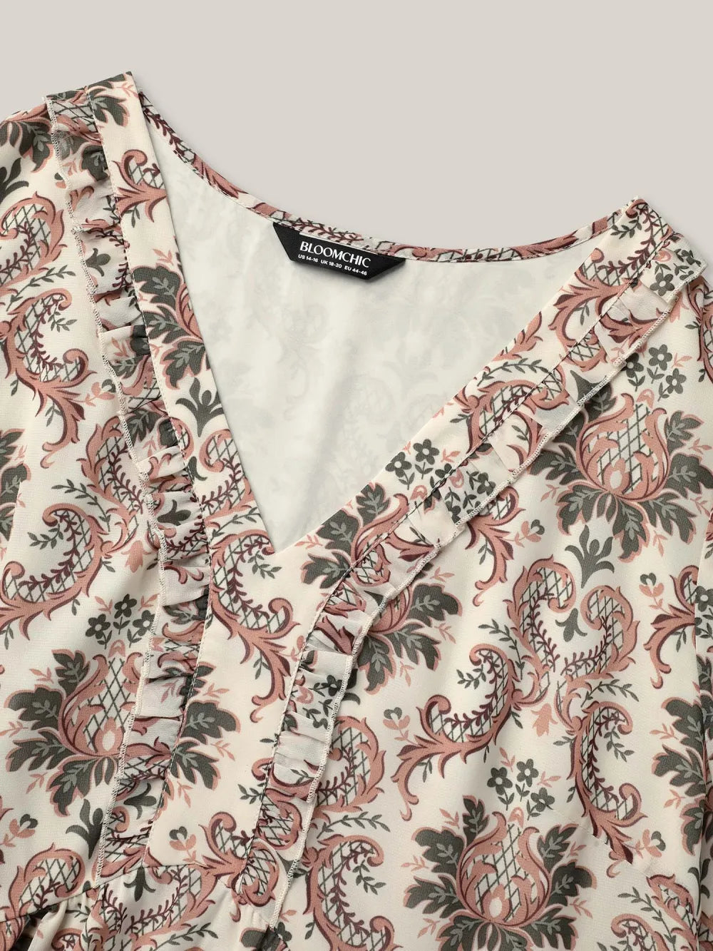 Ornate Print Stretchy Waist Lined Shirt