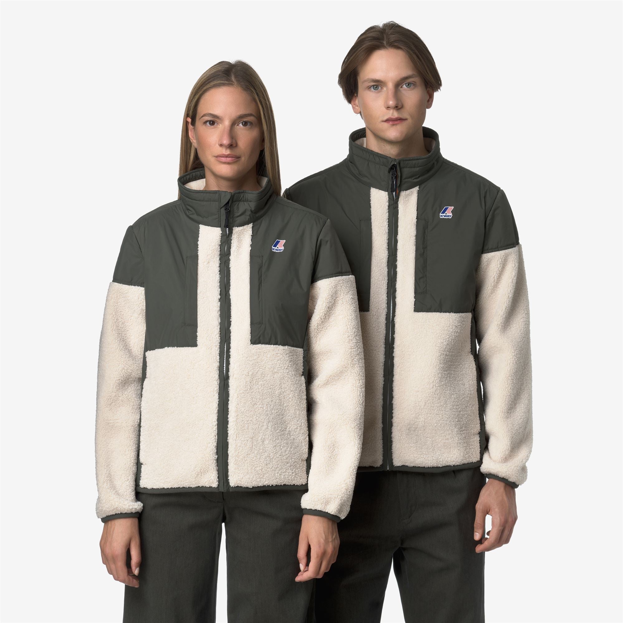 SIXTE 4.0 ORSETTO - Fleece - Jacket - Unisex - GREEN BLACKISH--ECRU