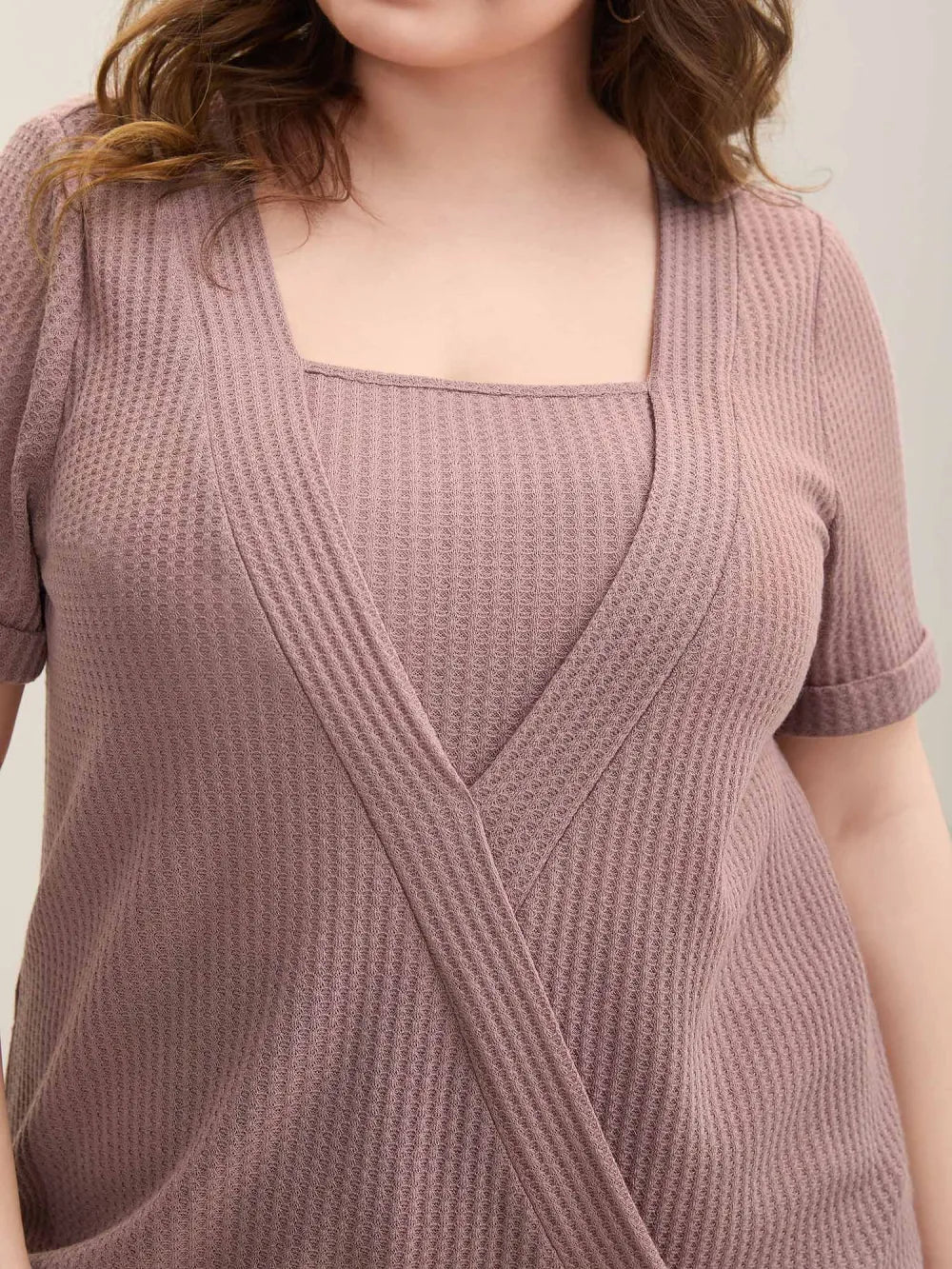 2-In-1 Wrap Textured Solid T-Shirt