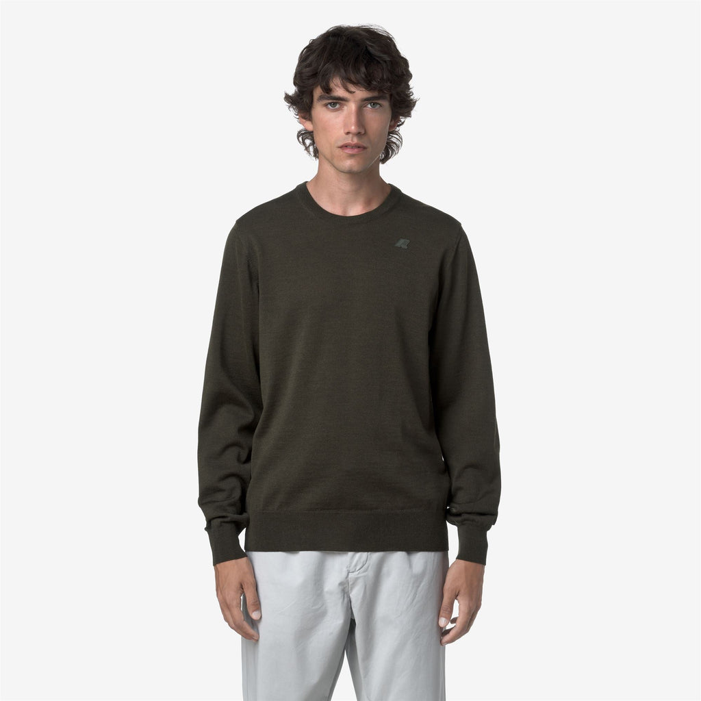 SEBASTIEN MERINO - KNITWEAR - Pull Over - Man - GREEN BLACKISH