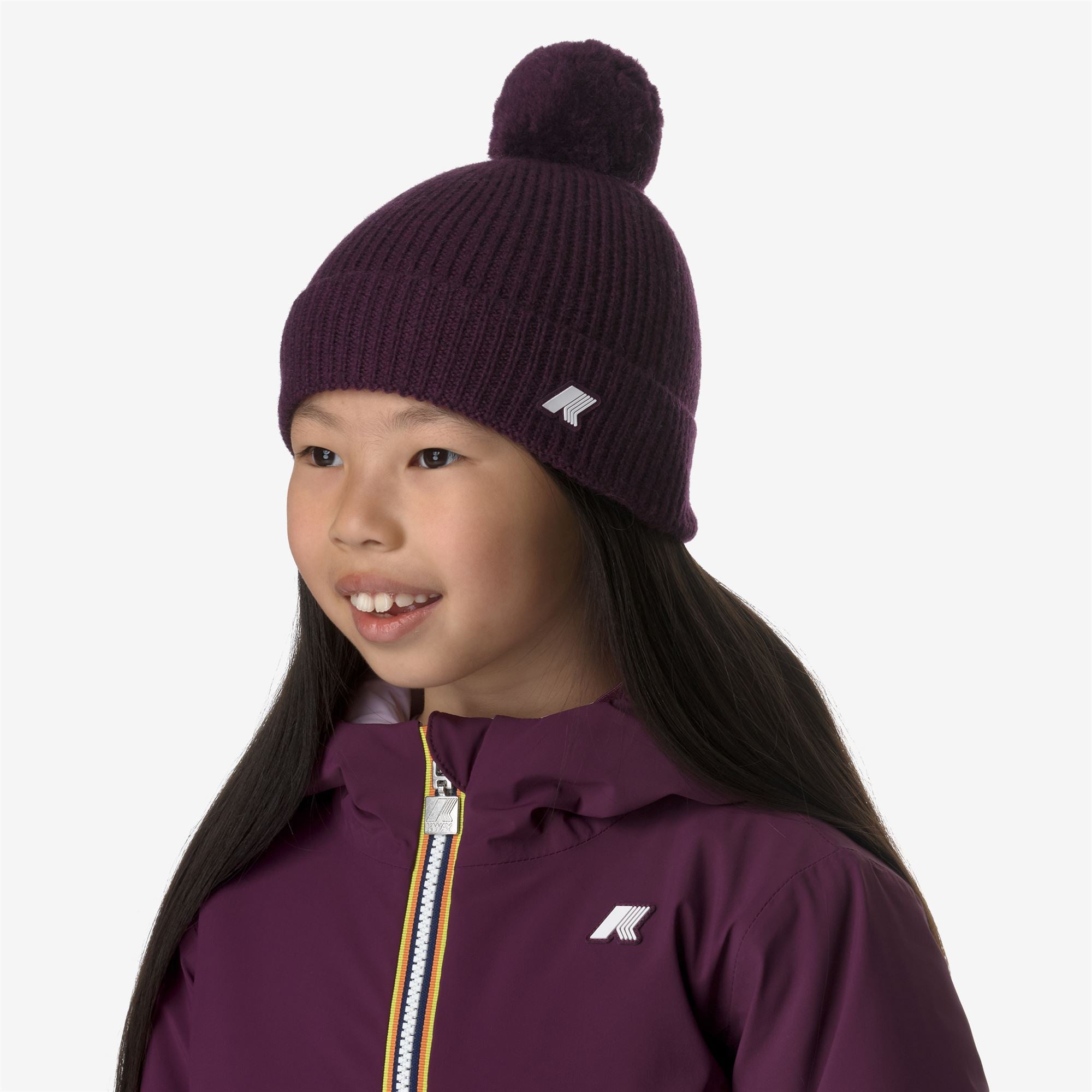 P. VINCIENNE CARDIGAN STITCH - Headwear - Hat - Girl - VIOLET DK PURPLE MELANGE