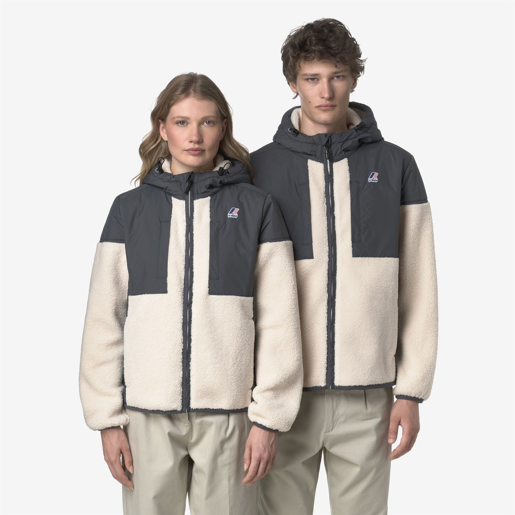 SAMSON 4.0 ORSETTO - Fleece - Hoodie Full Zip - Unisex - GREY SHADOW DK-ECRU