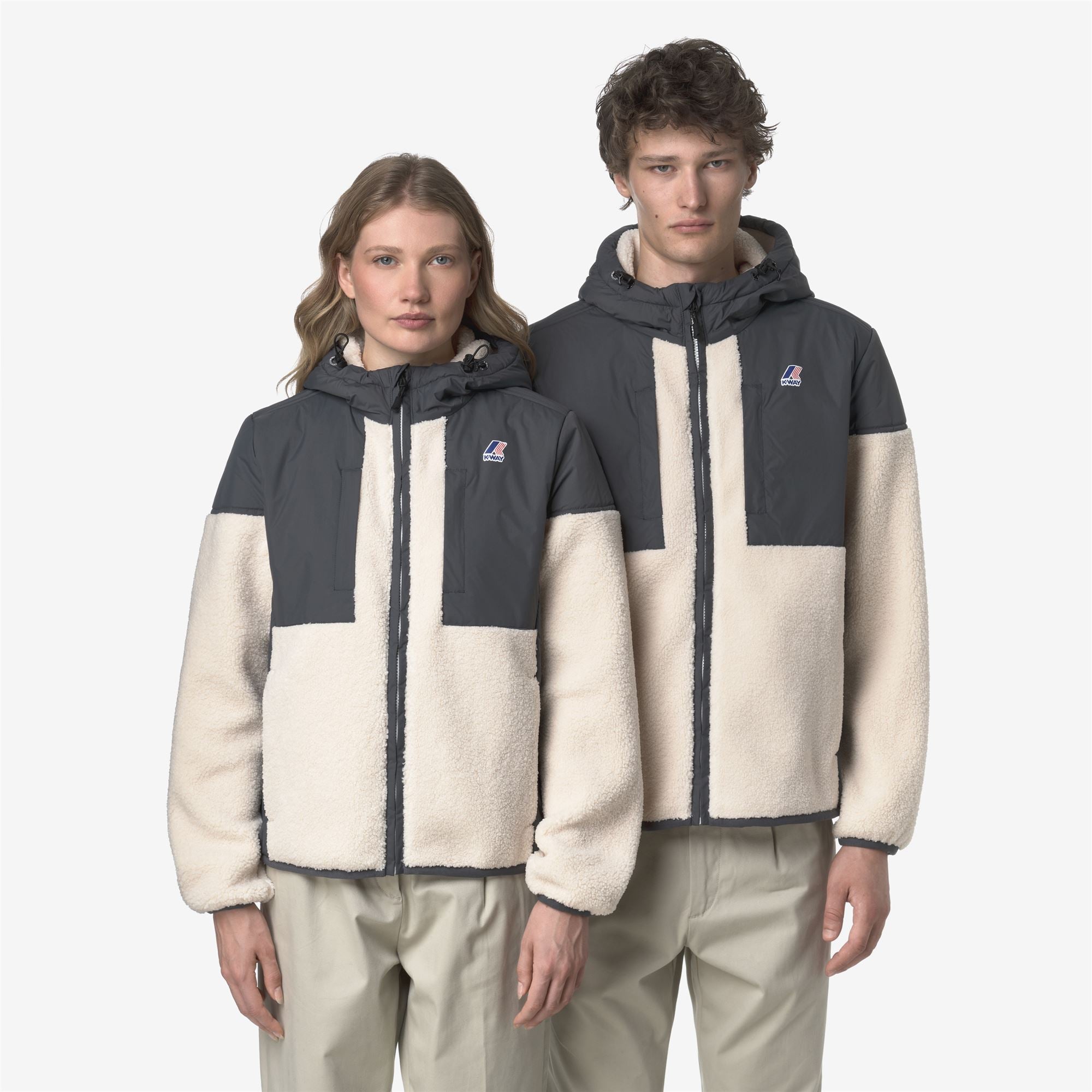 SAMSON 4.0 ORSETTO - Fleece - Hoodie Full Zip - Unisex - GREY SHADOW DK-ECRU