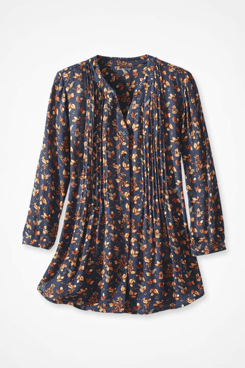 Autumn Moments 3/4 Sleeve Pintuck Tunic