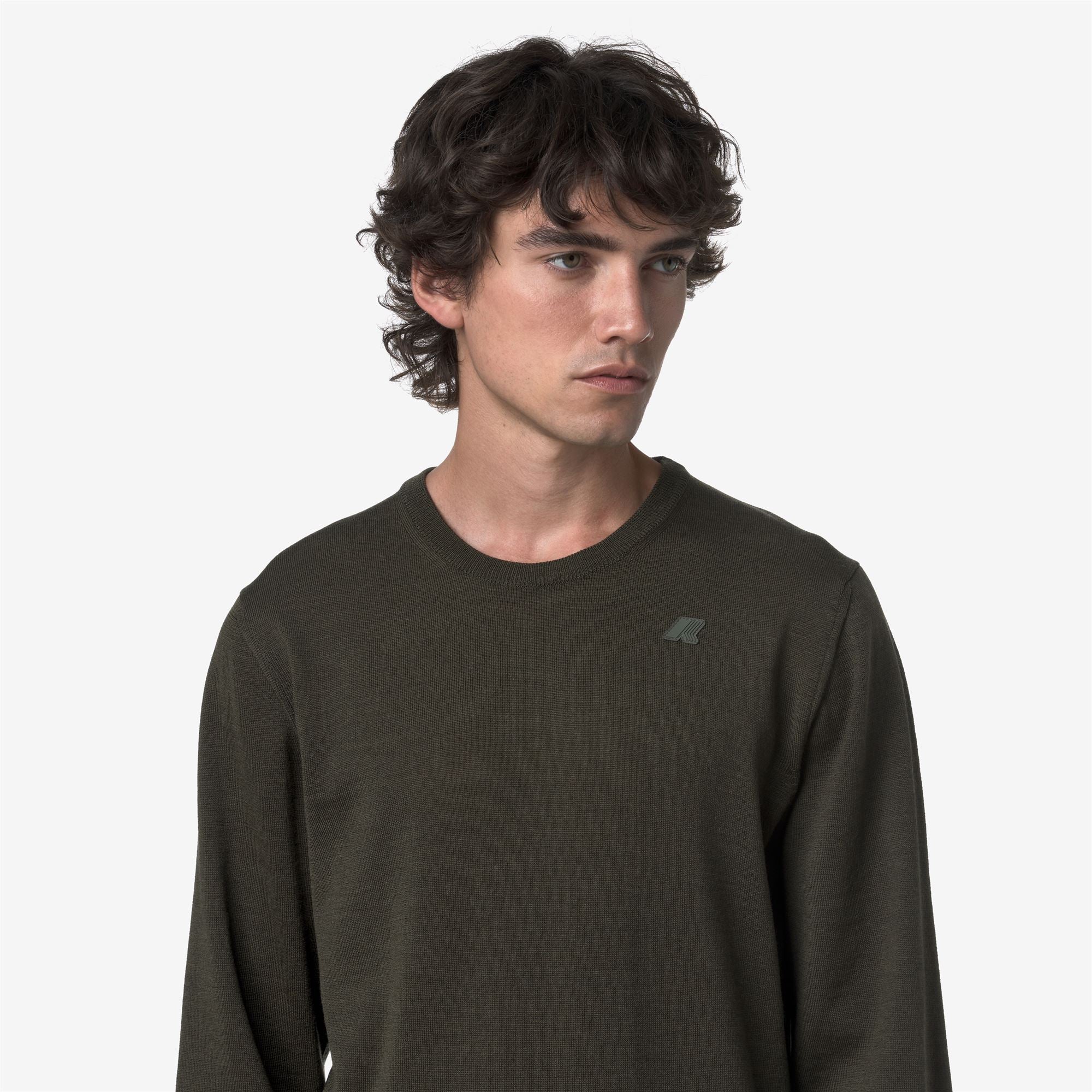 SEBASTIEN MERINO - KNITWEAR - Pull Over - Man - GREEN BLACKISH