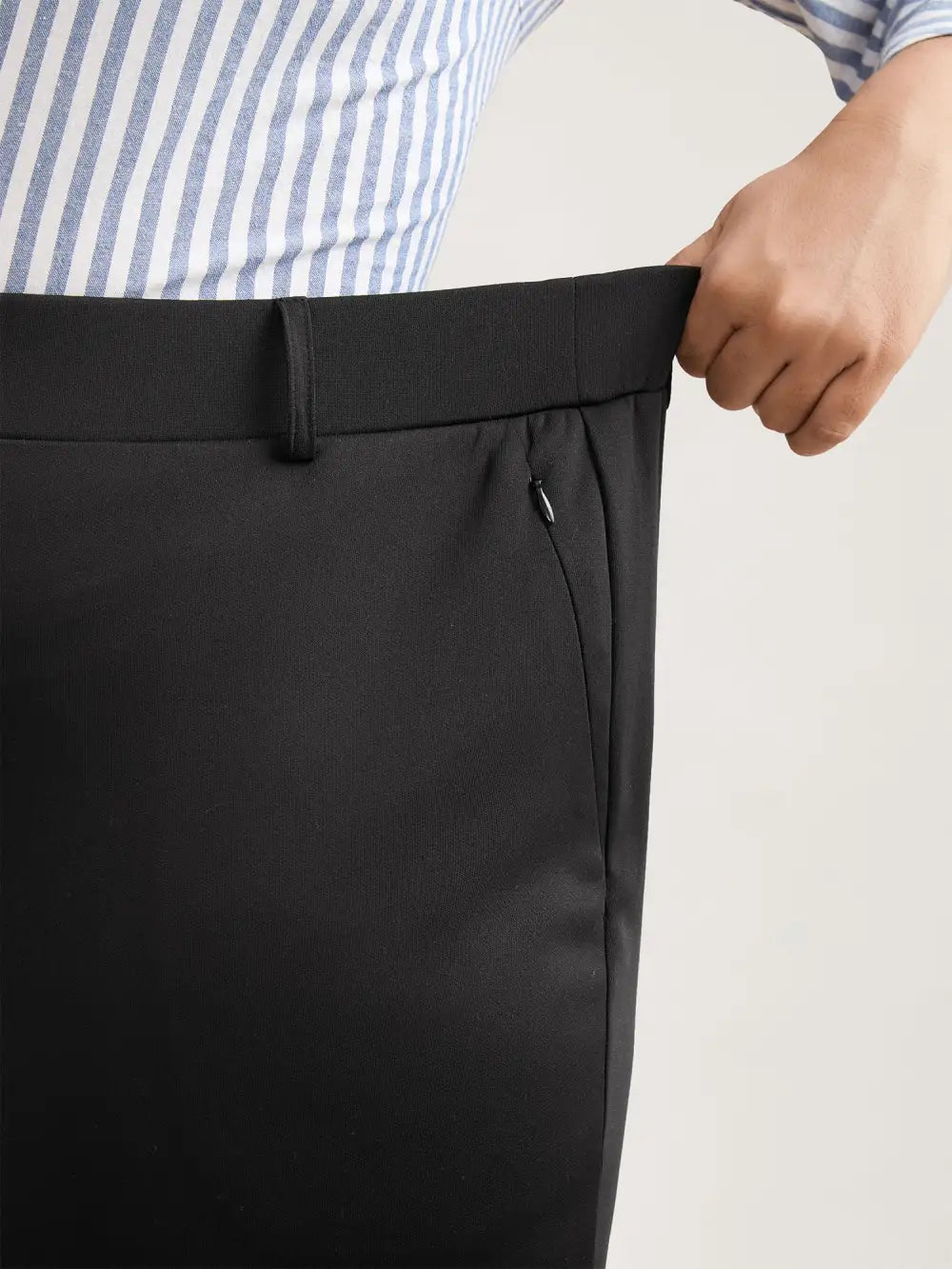 Stretchy Waist Zipper Pocket Flared Pants