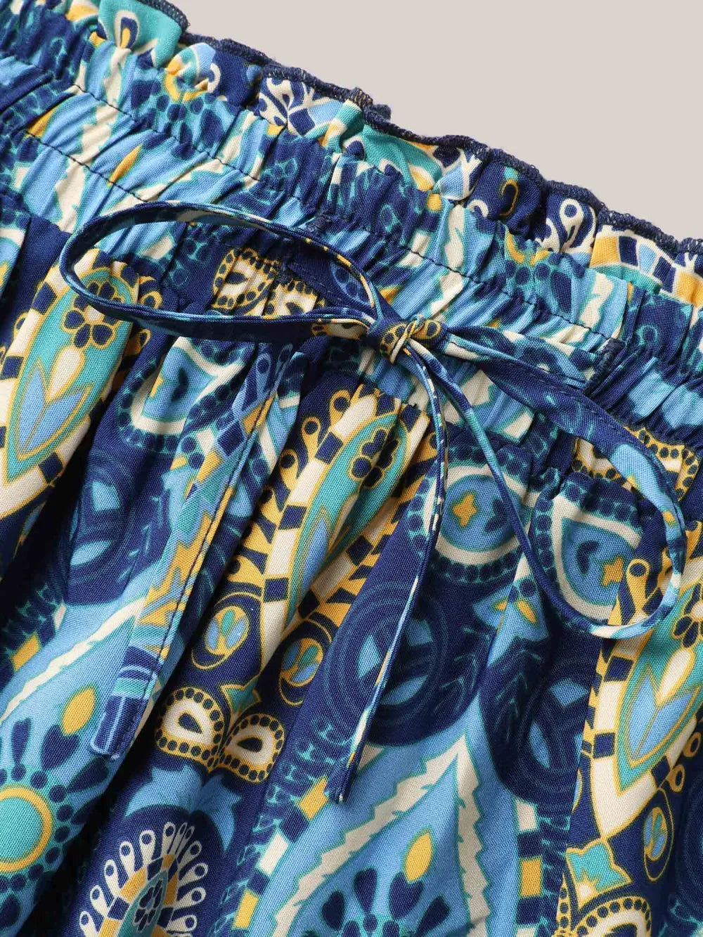 Bohemian Floral Print Pleated Maxi Skirt