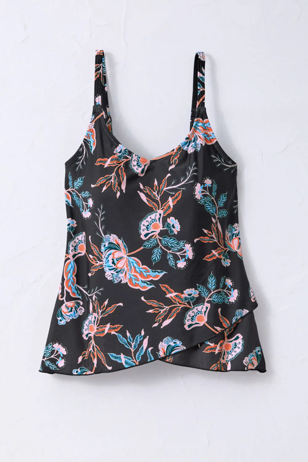 Batik Floral Tulip-Hem Tankini Top