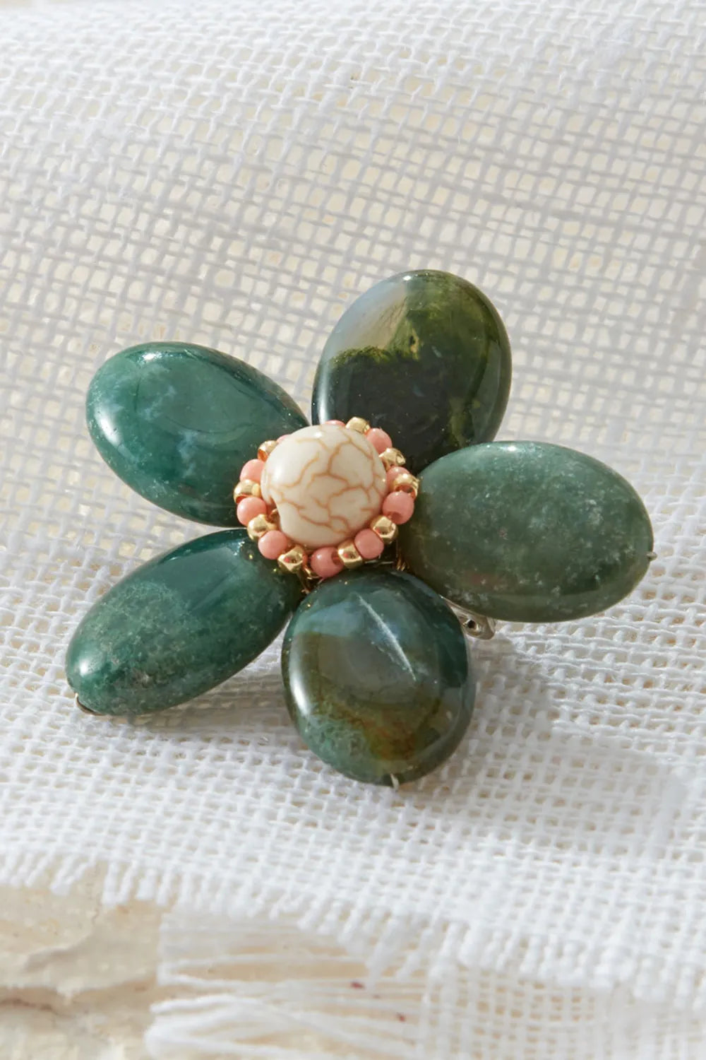 Beaded Flower Pin